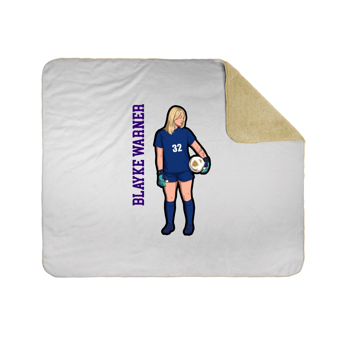Throw Blanket — Name Vertical in White