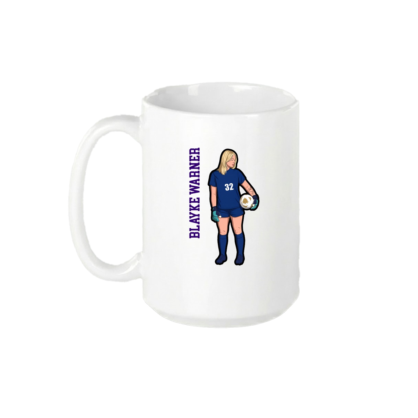 15oz Coffee Mug — Name Vertical in White