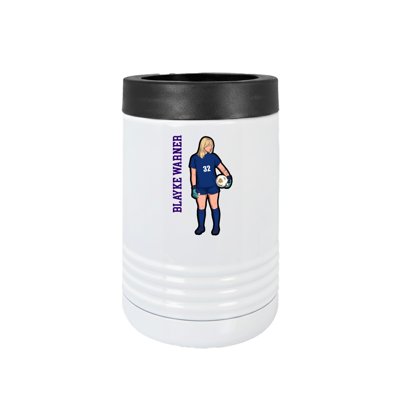 Beverage Holder — Name Vertical in White