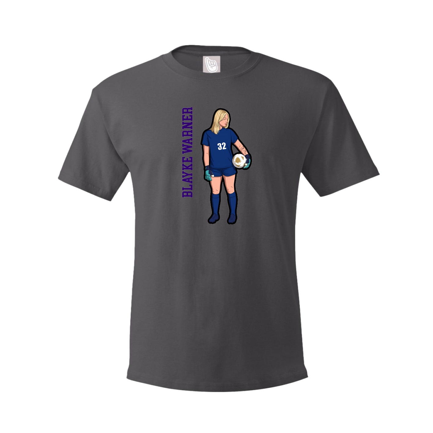 Tee — Name Vertical in Grey