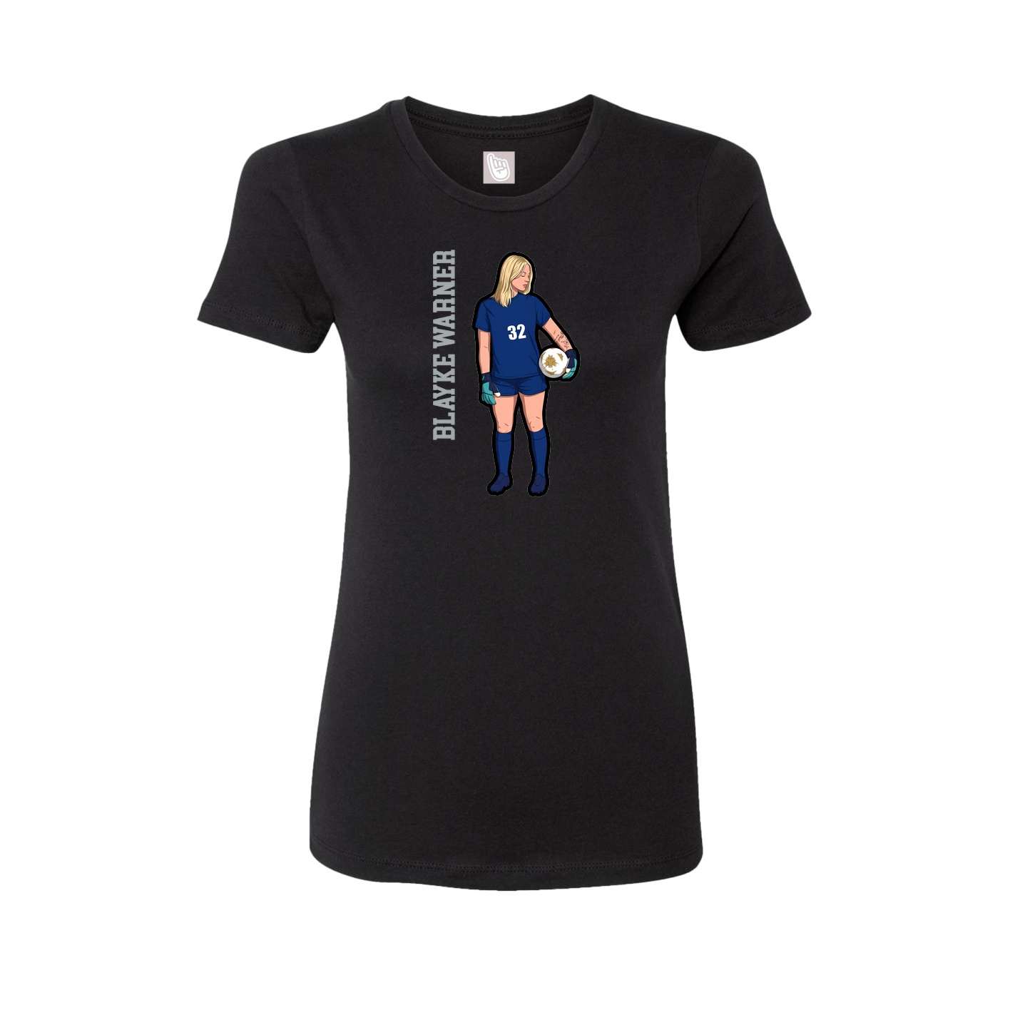 Womens Tee — Name Vertical in Black