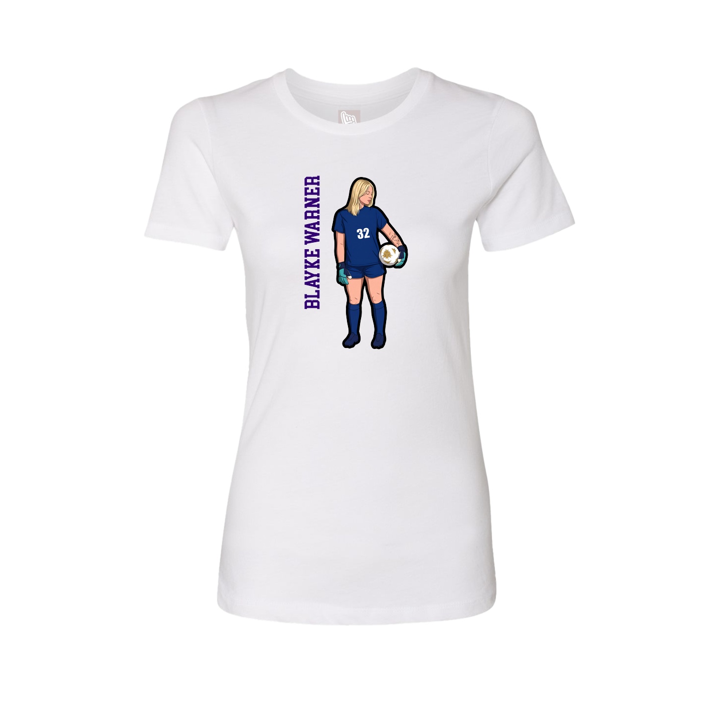Womens Tee — Name Vertical in White
