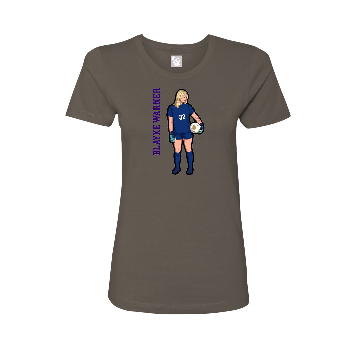 Womens Tee — Name Vertical in Grey