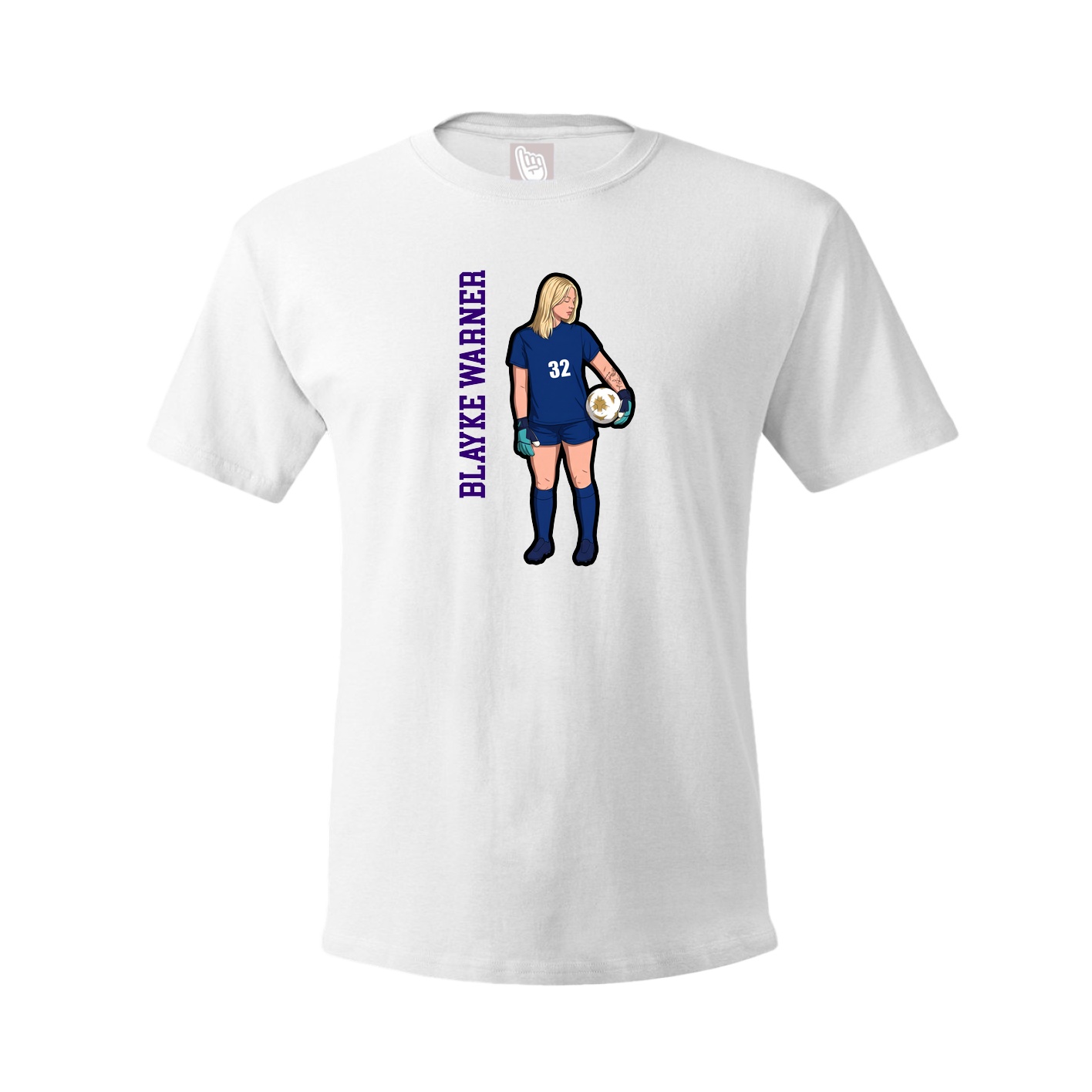 Youth Tee — Name Vertical in White