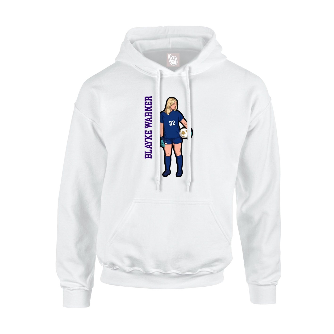 Youth Hoodie — Name Vertical in White