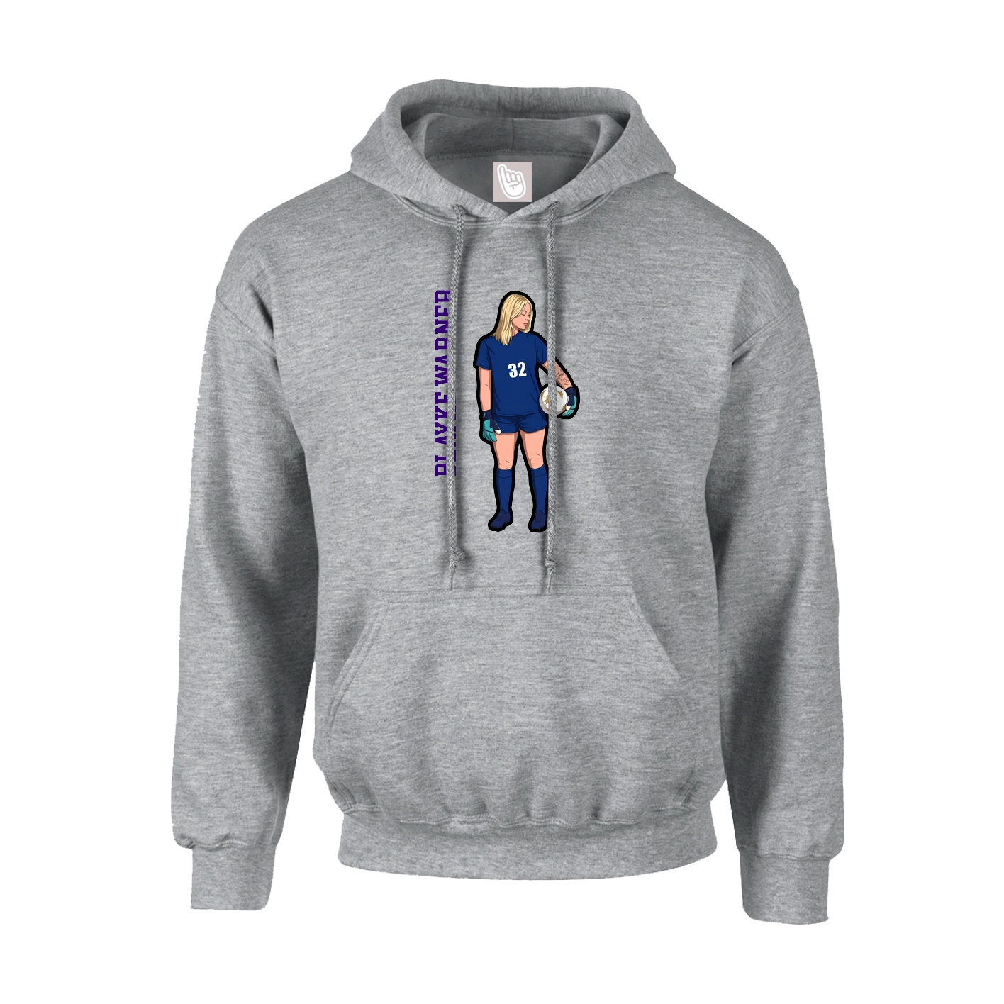 Youth Hoodie — Name Vertical in Grey