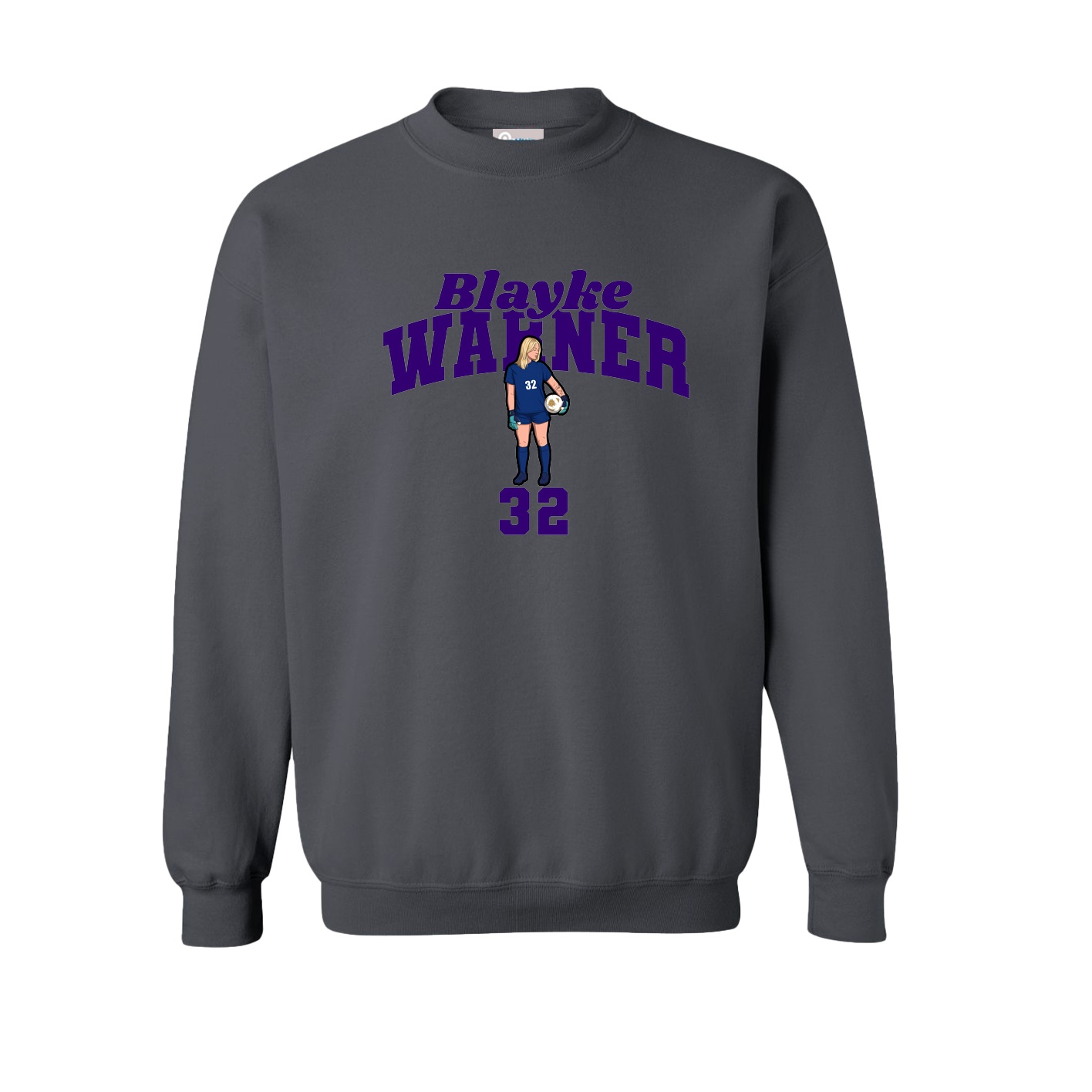 Fleece Crew — Signature Arch in Grey