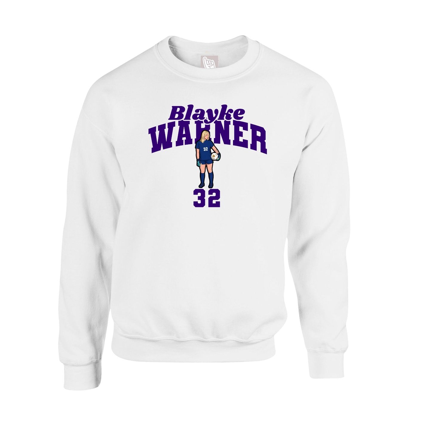 Fleece Crew — Signature Arch in White