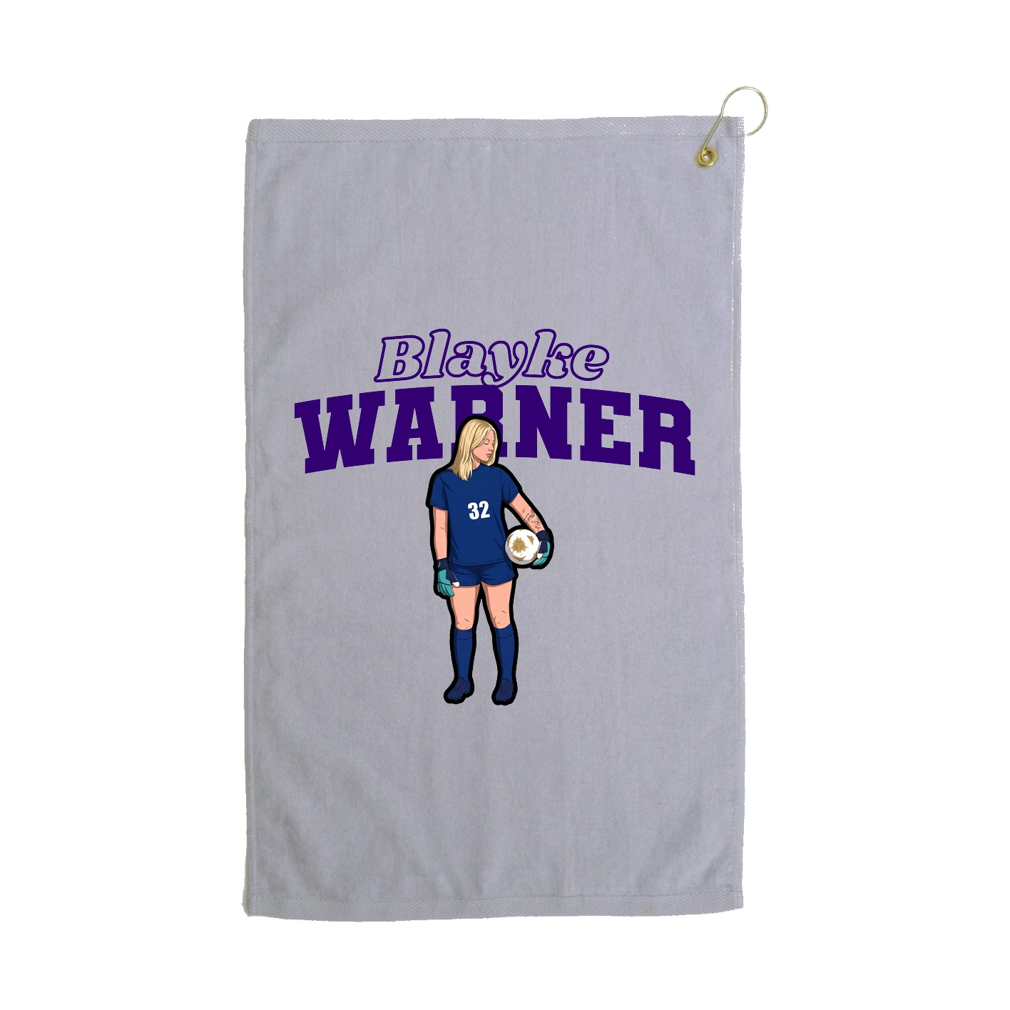 Golf Towel — Name Arch in Grey