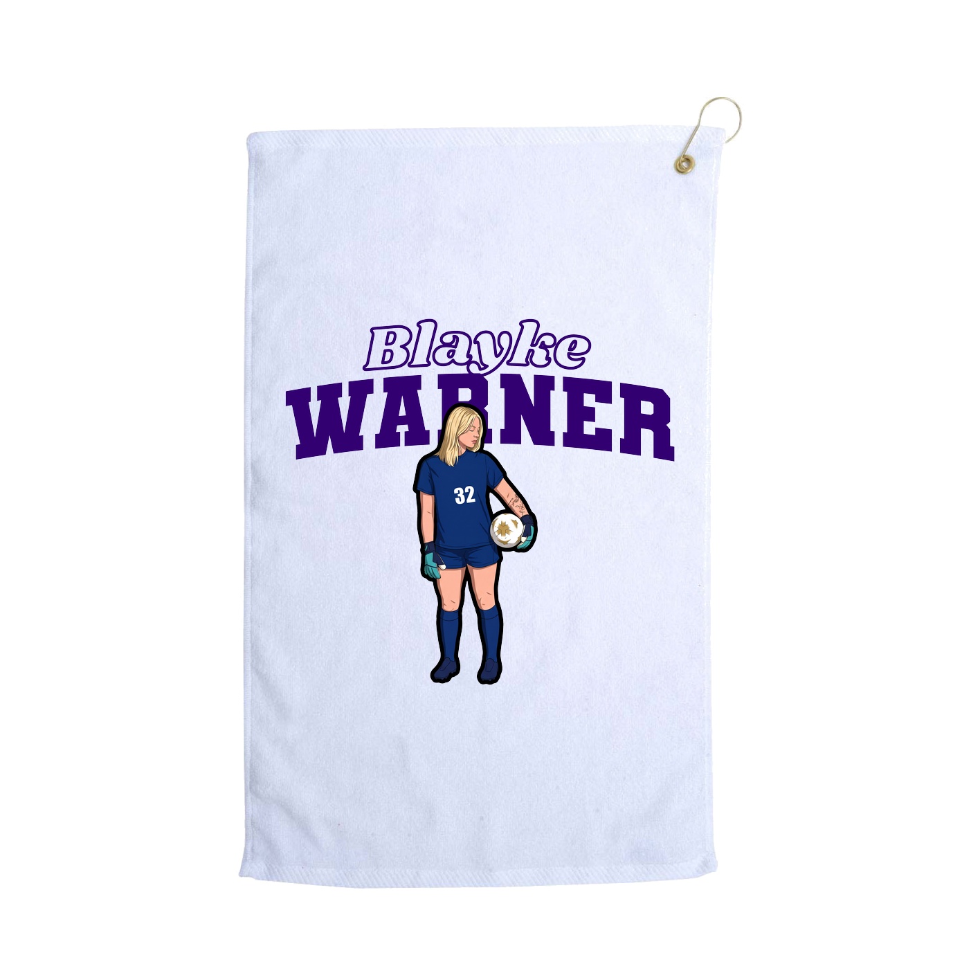 Golf Towel — Name Arch in White