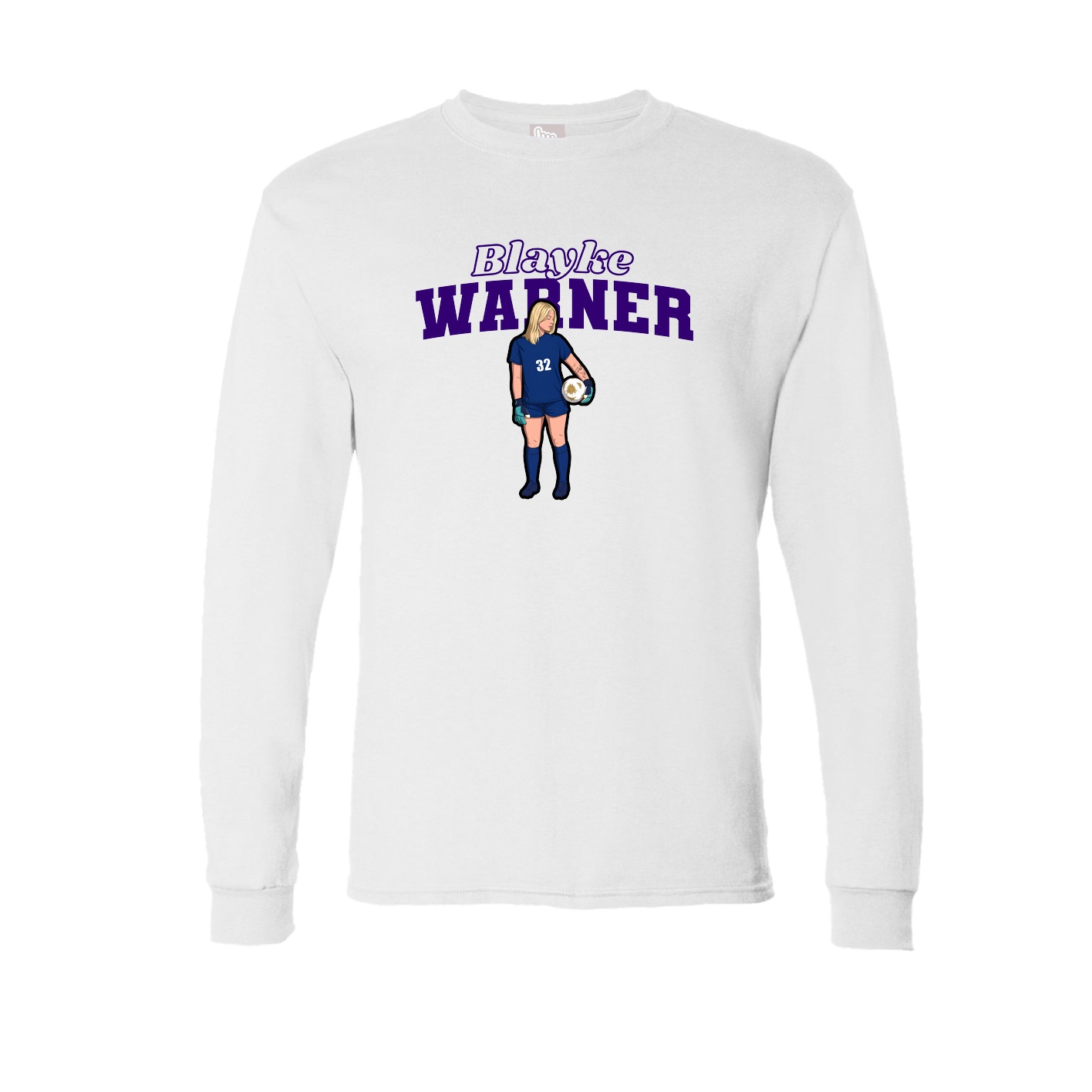 Long Sleeve Tee — Name Arch in White