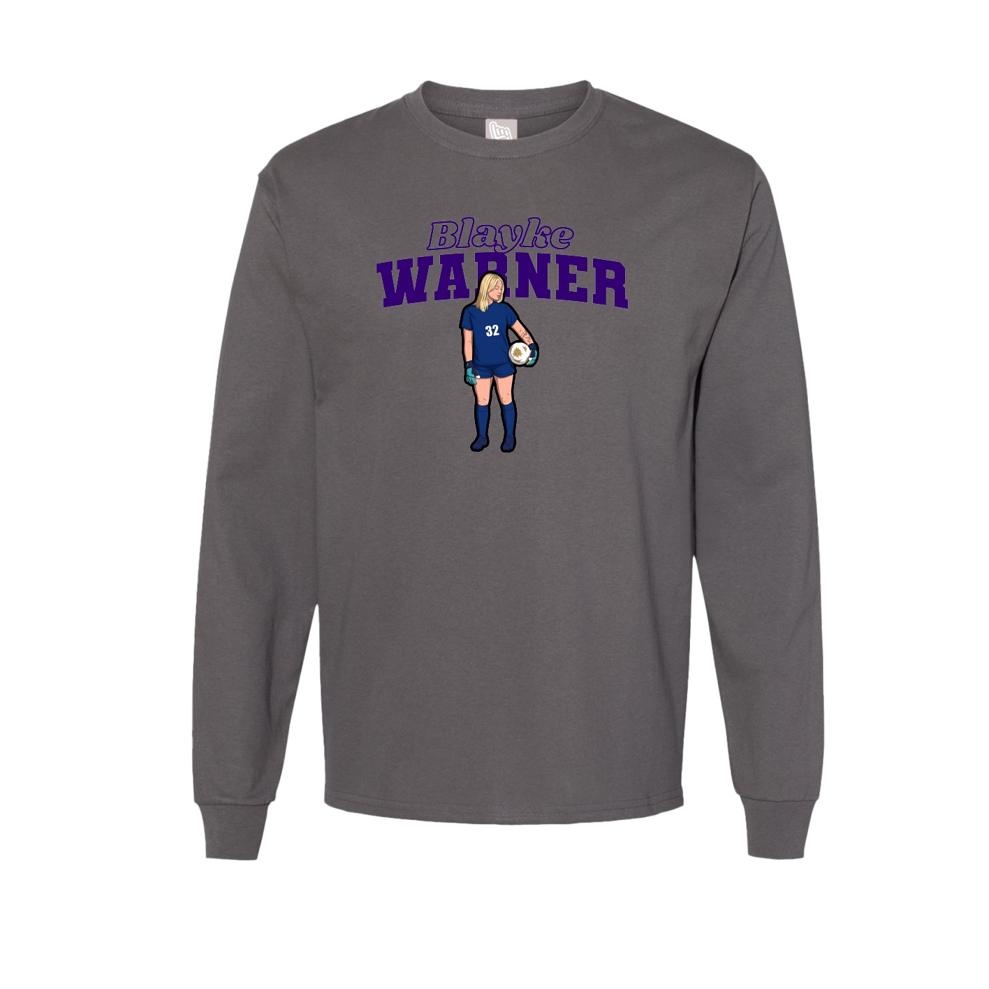 Long Sleeve Tee — Name Arch in Grey