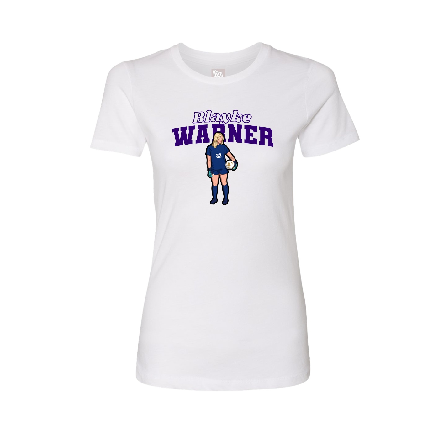 Womens Tee — Name Arch in White