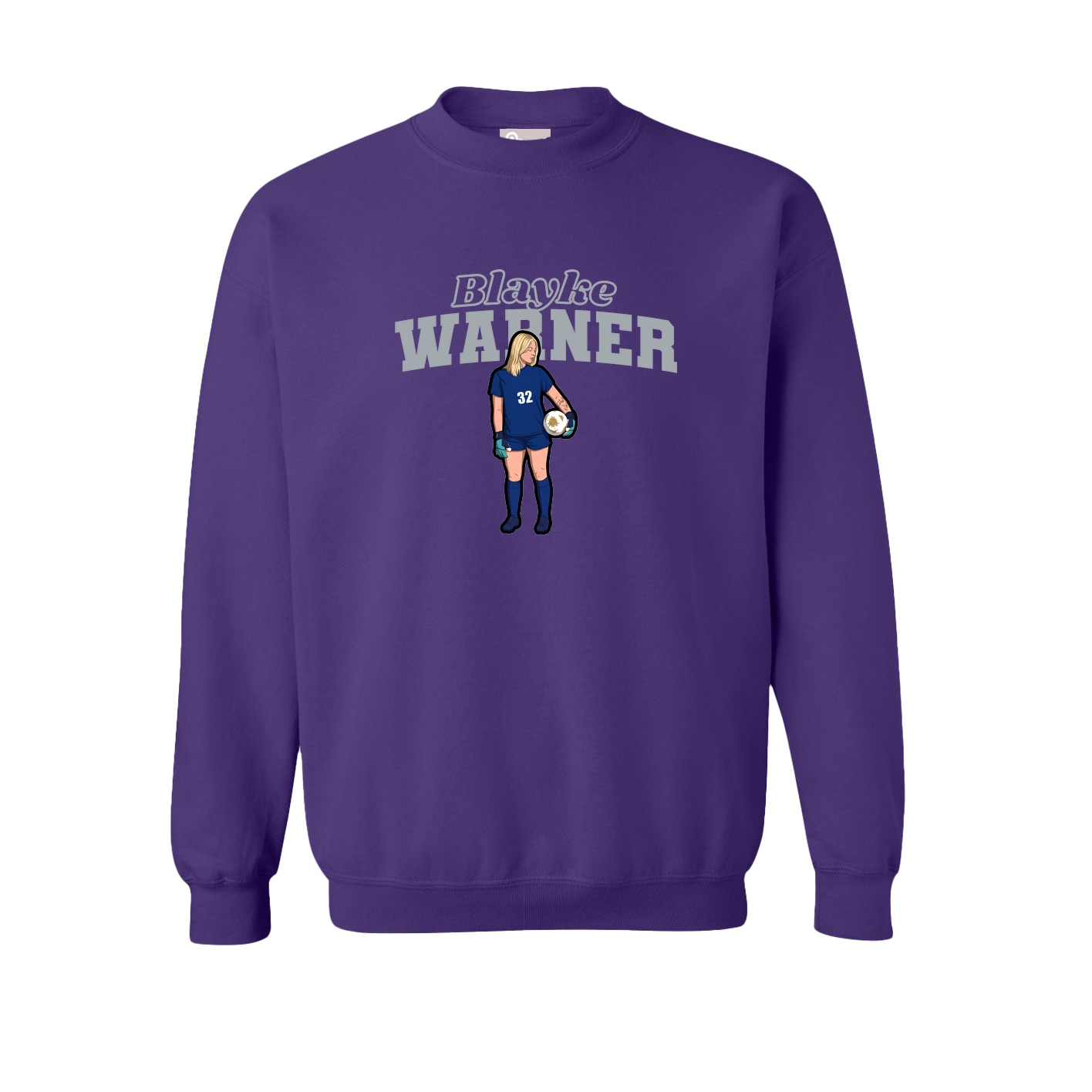Fleece Crew — Name Arch in Purple