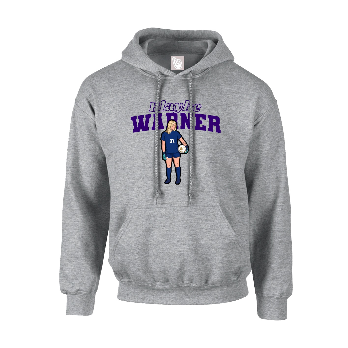 Youth Hoodie — Name Arch in Grey