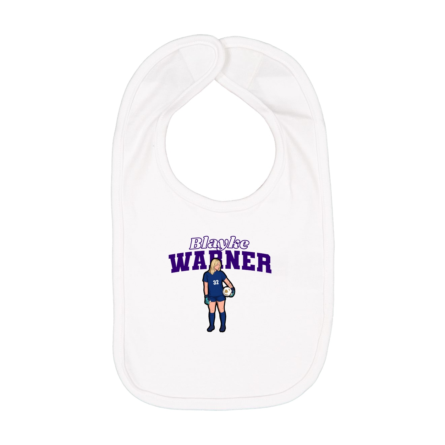 Infant Bib — Name Arch in White