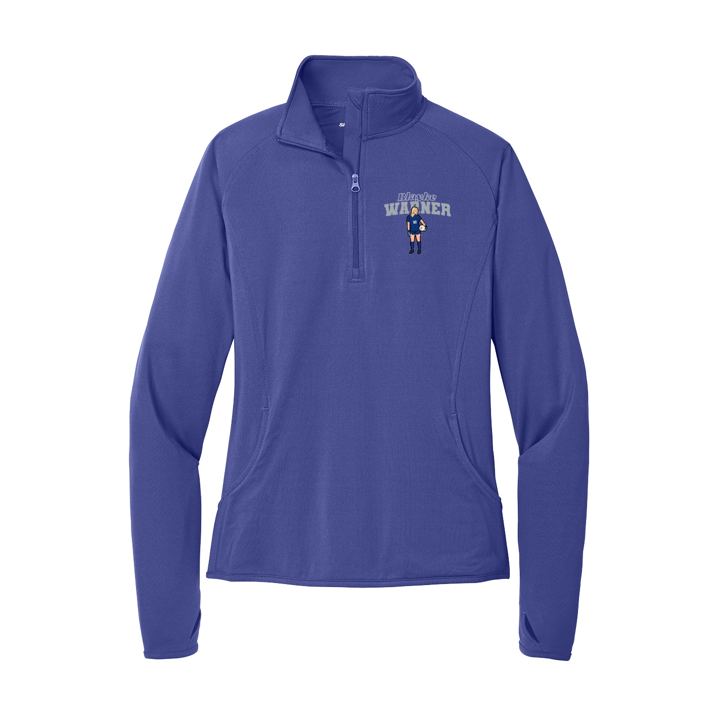Women's Q-Zip Pullover — Name Arch in Purple