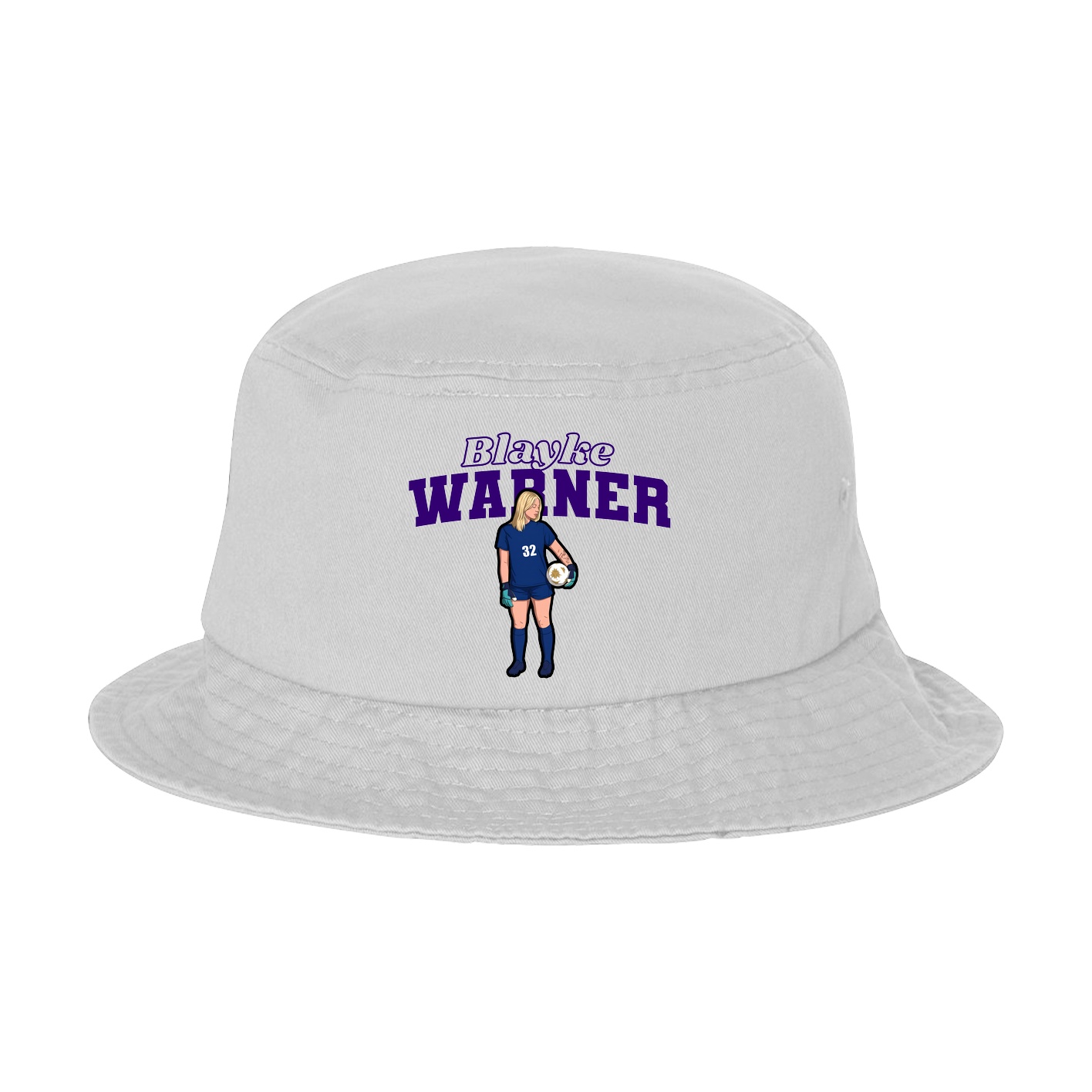Bucket Cap — Name Arch in White