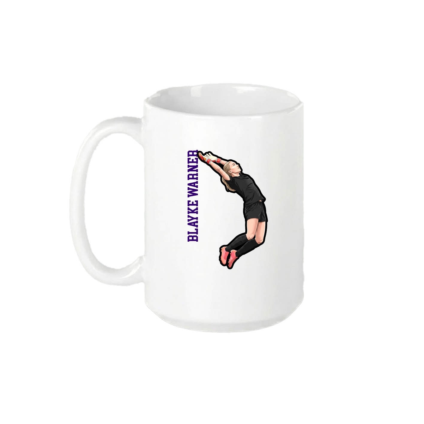 15oz Coffee Mug — Name Vertical in White