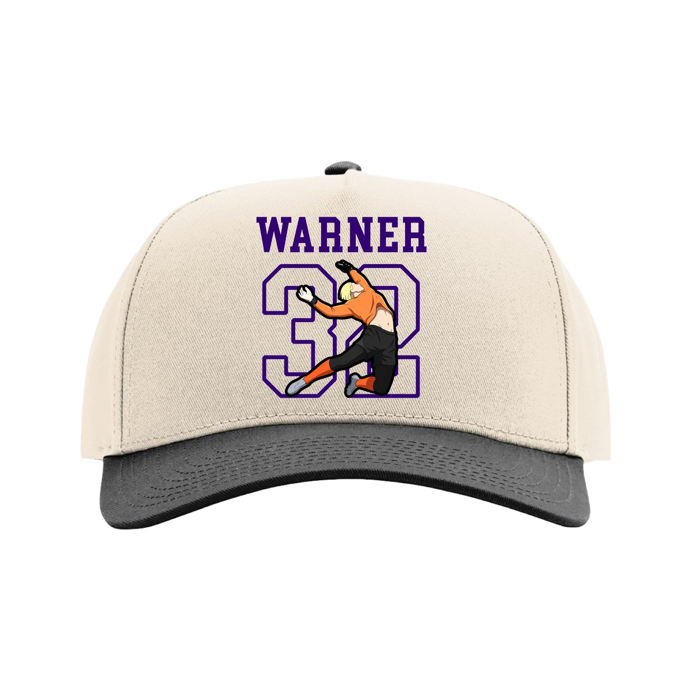 Full Fabric Five-Panel Champ Cap — Shirsey in Cream/Black
