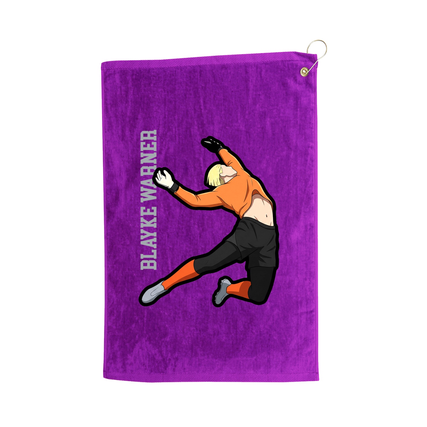 Golf Towel — Name Vertical in Purple