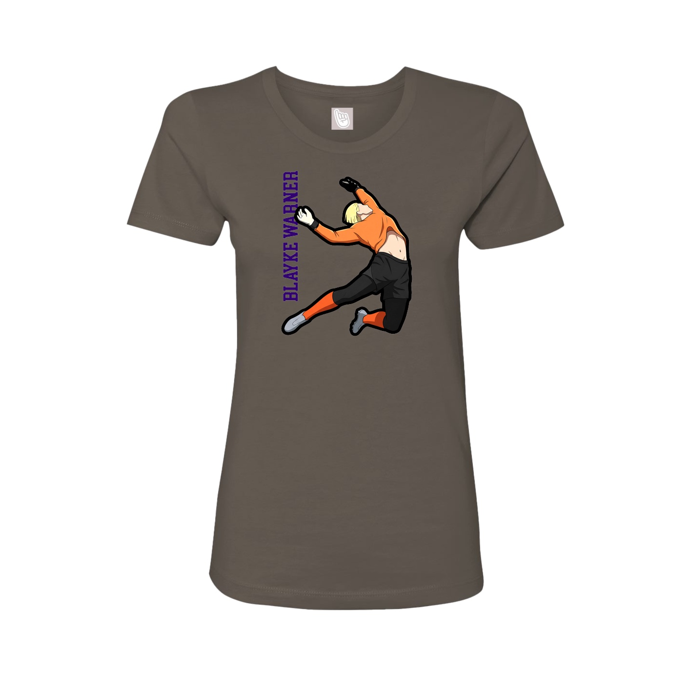 Womens Tee — Name Vertical in Grey