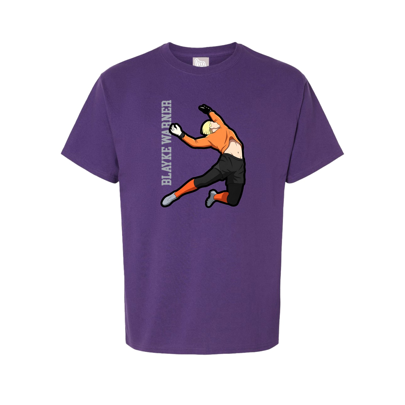 Youth Tee — Name Vertical in Purple