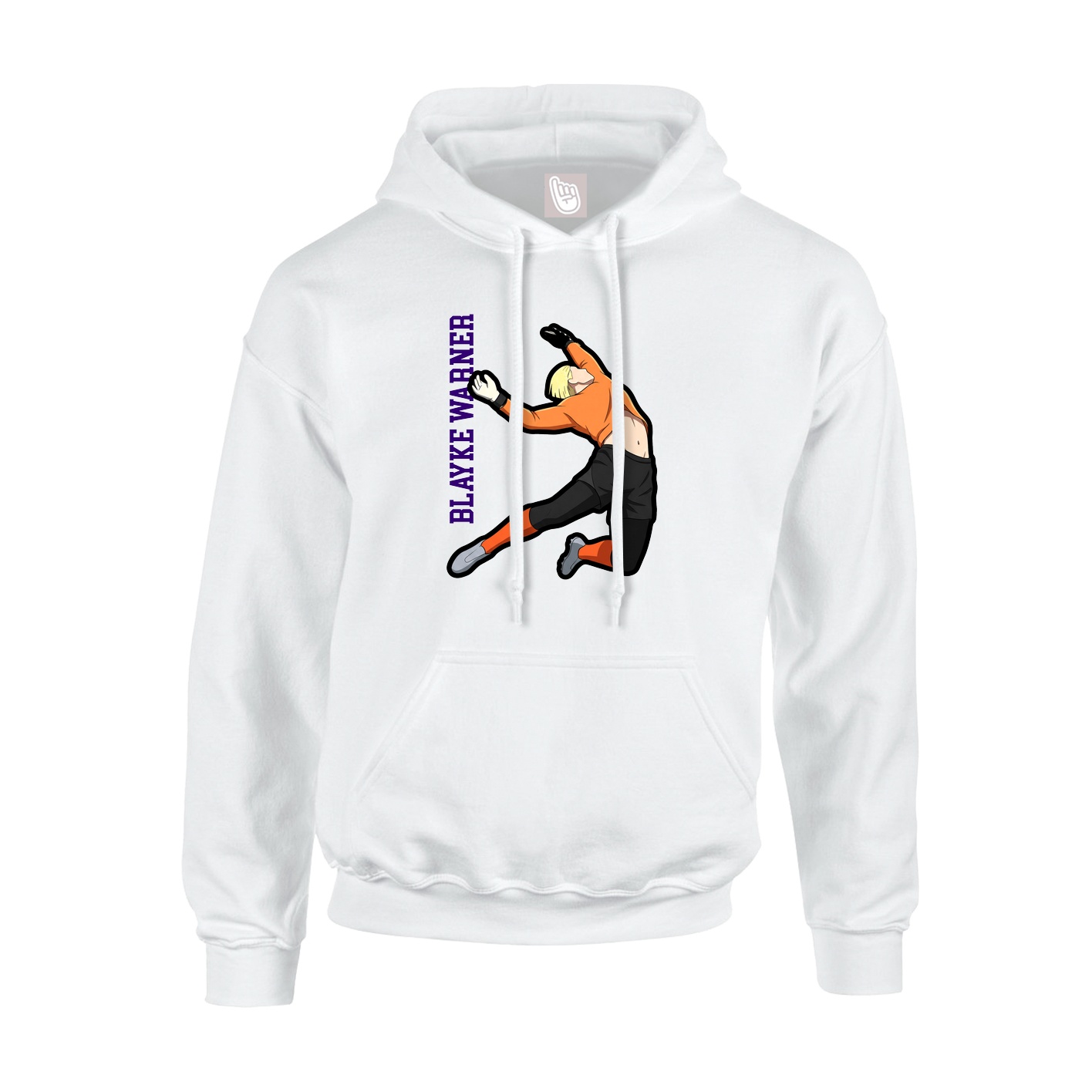 Hoodie — Name Vertical in White