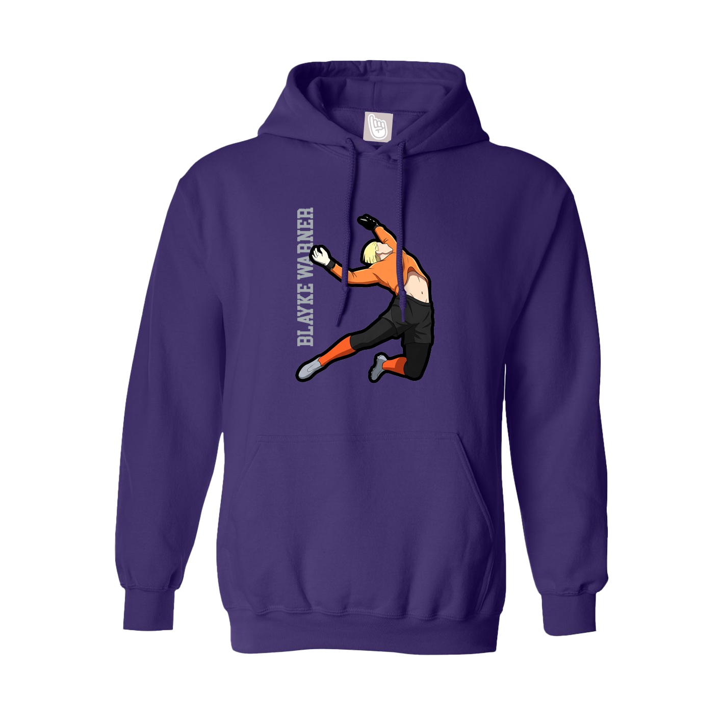 Youth Hoodie — Name Vertical in Purple
