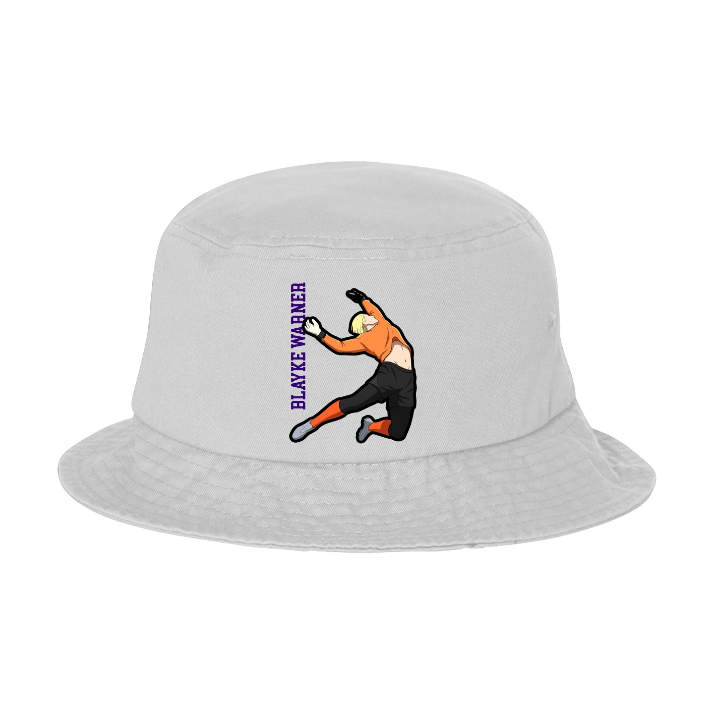Bucket Cap — Name Vertical in White