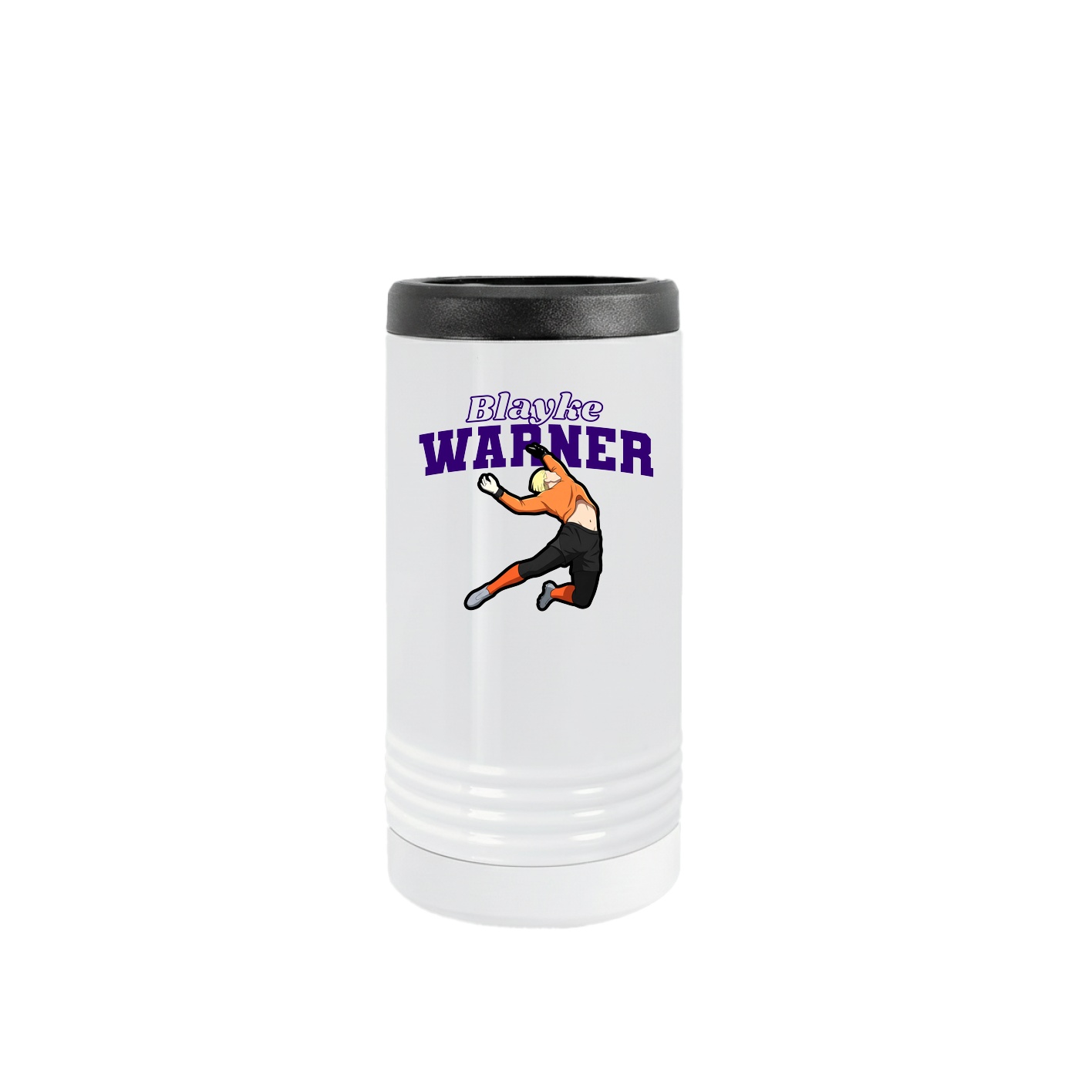 Slim Beverage Holder — Name Arch in White