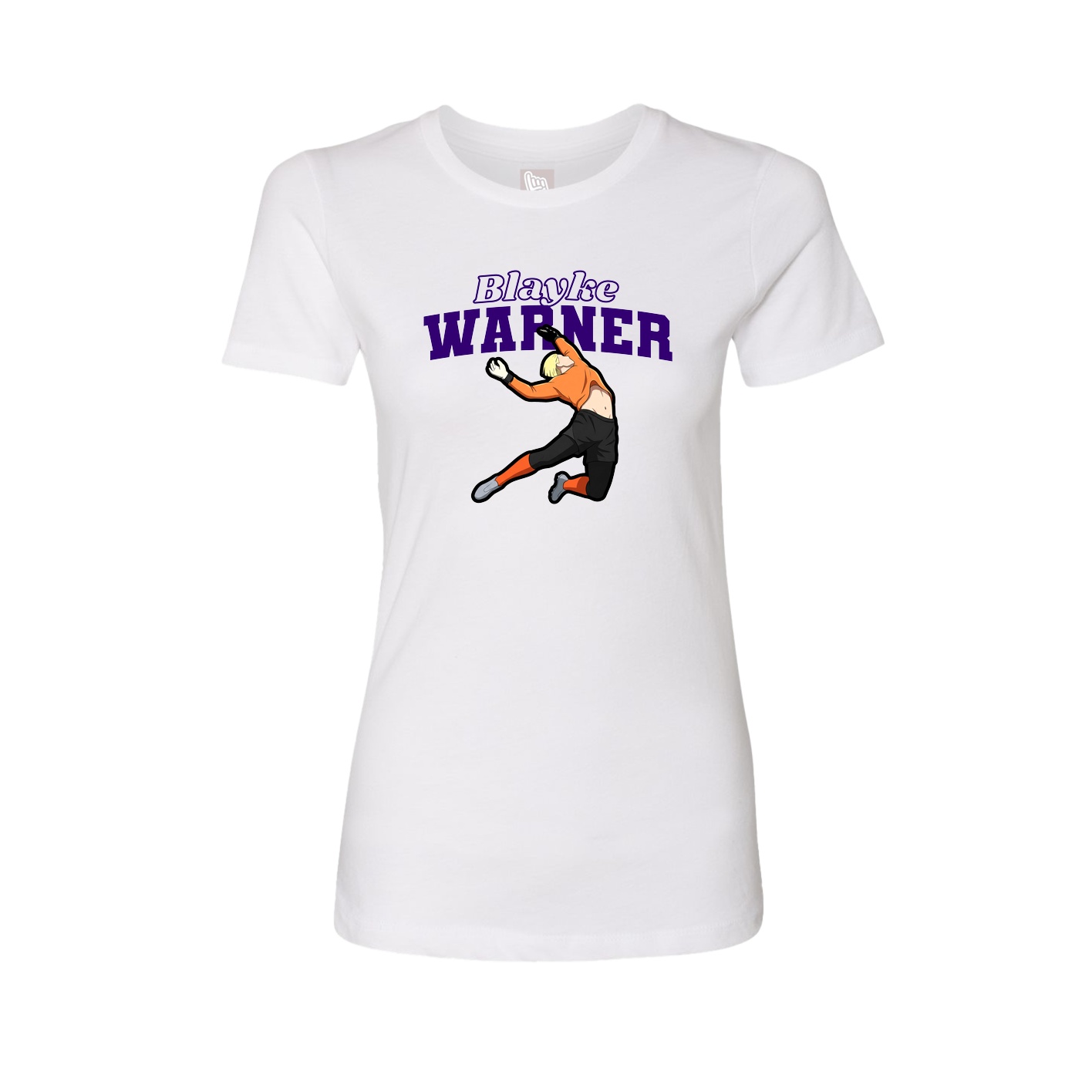 Womens Tee — Name Arch in White