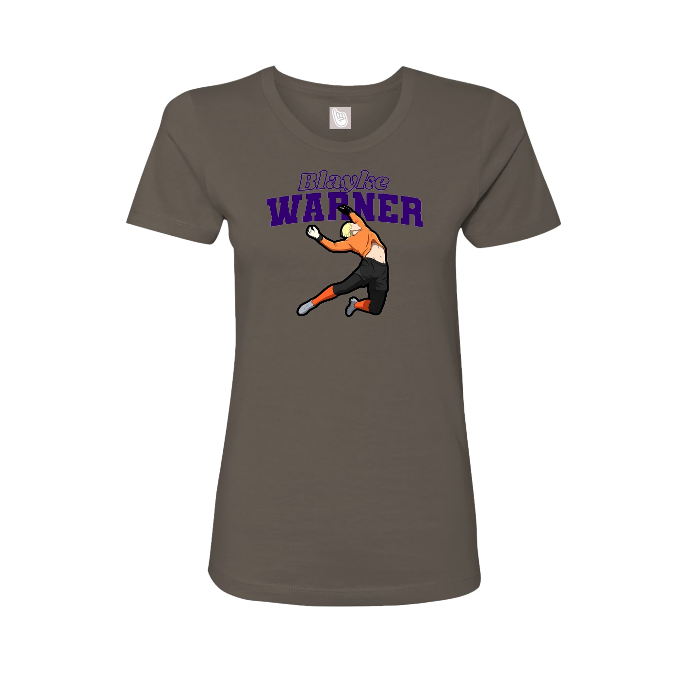 Womens Tee — Name Arch in Grey