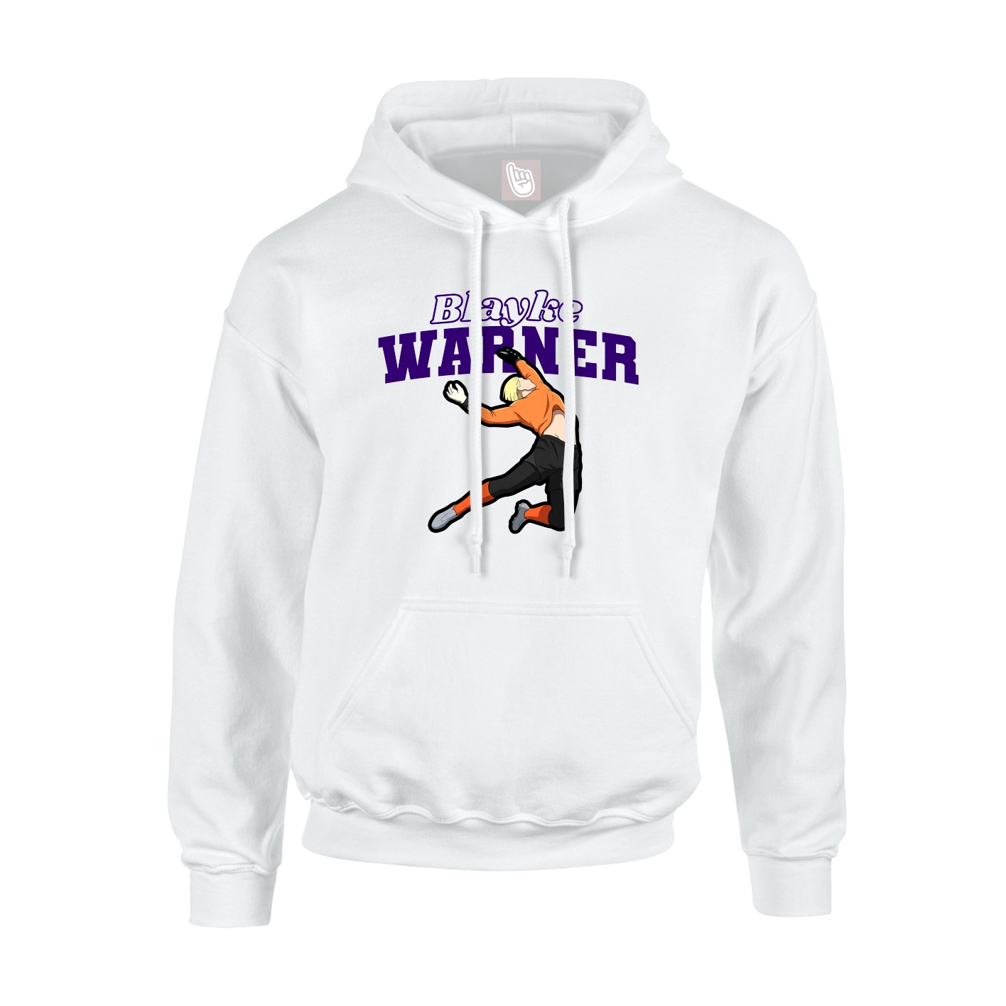 Youth Hoodie — Name Arch in White
