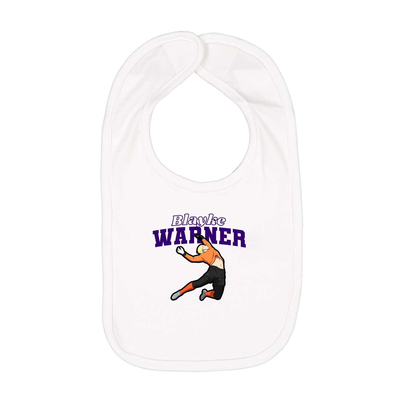 Infant Bib — Name Arch in White