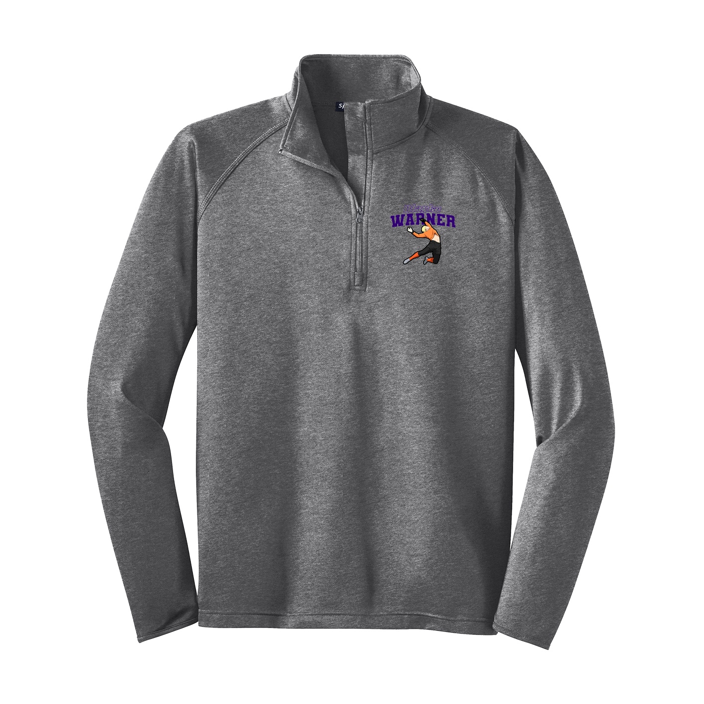 Q-Zip Pullover — Name Arch in Grey