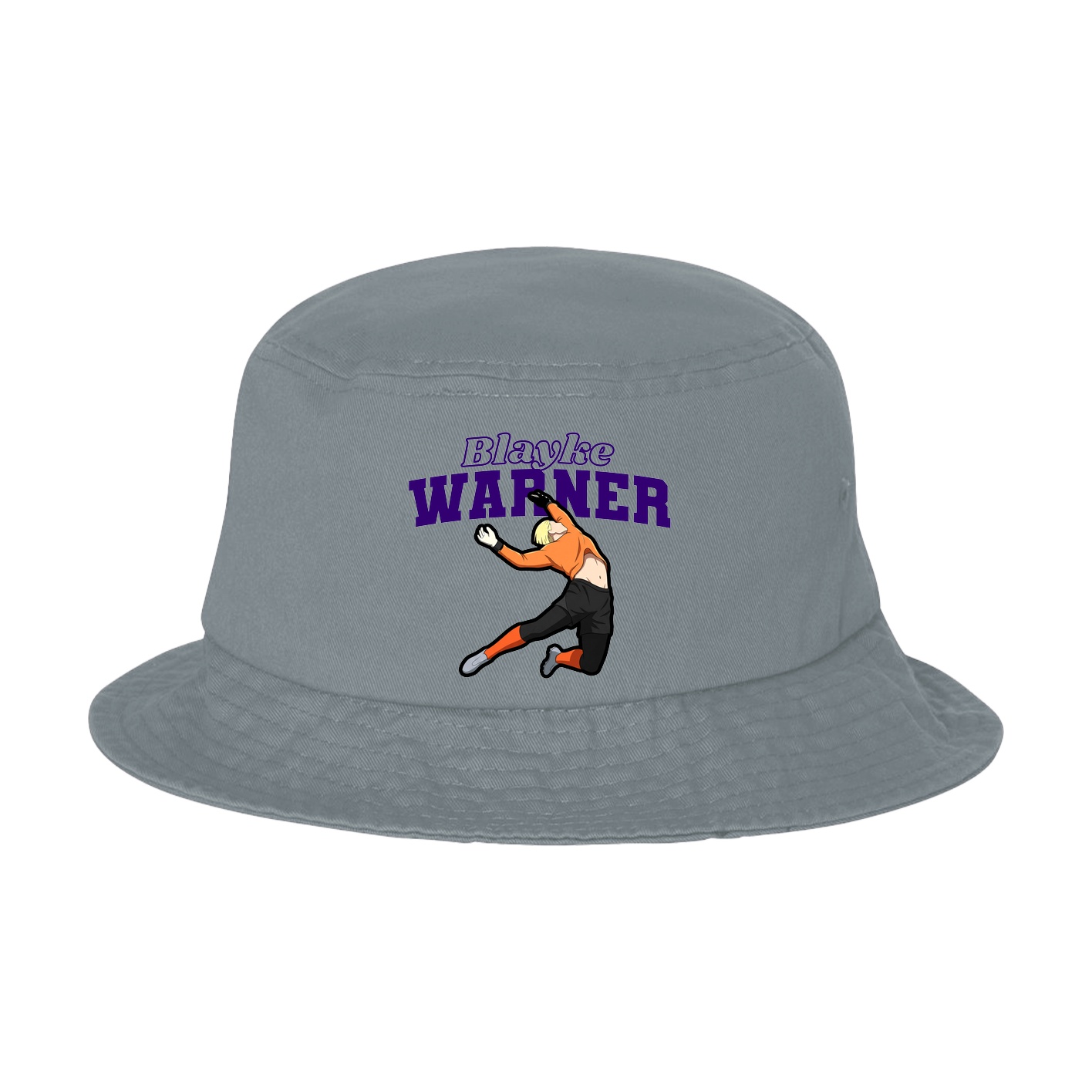 Bucket Cap — Name Arch in Grey