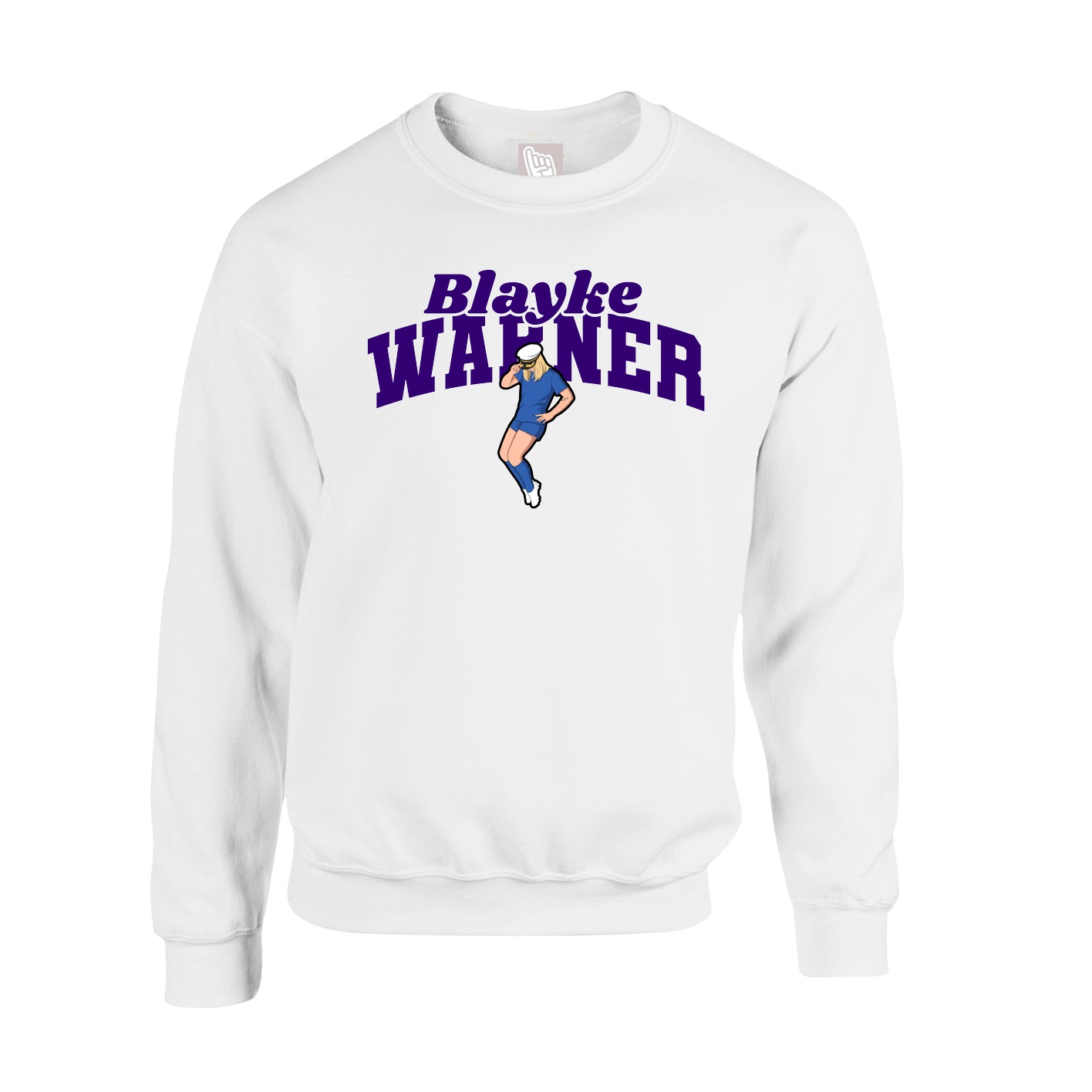 Fleece Crew — Signature Arch in White