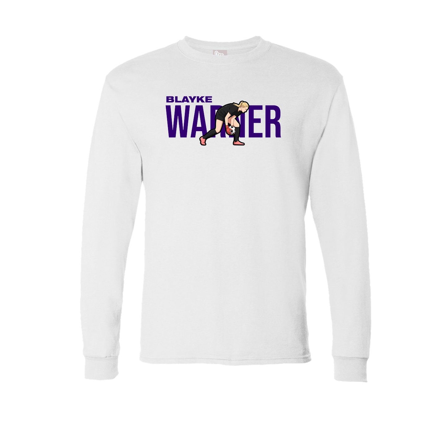 Long Sleeve Tee — Player Name in White