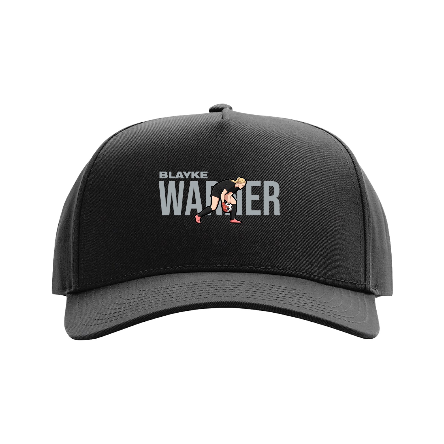 Full Fabric Five-Panel Champ Cap — Player Name in Black