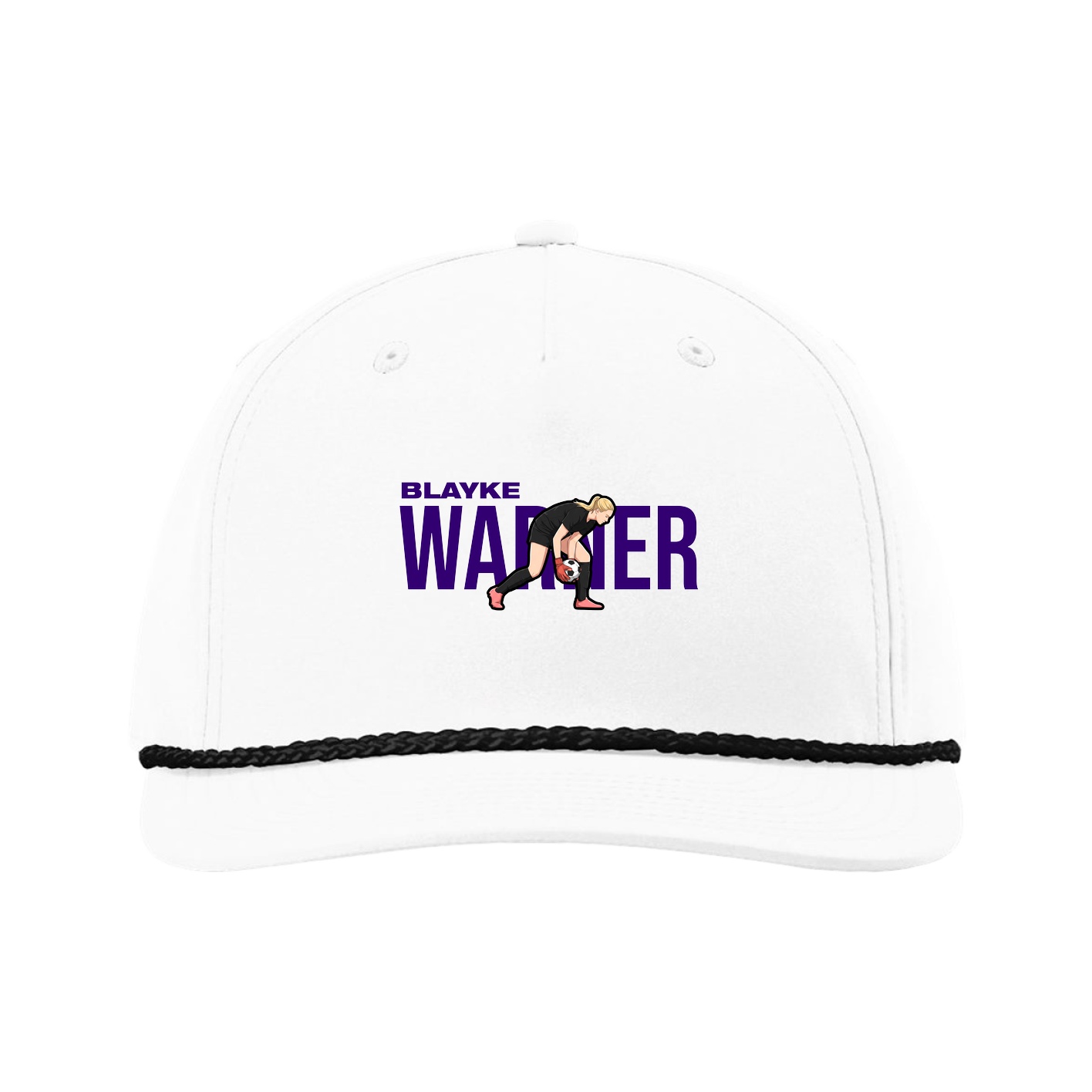 Five-Panel Classic Rope Cap — Player Name in White
