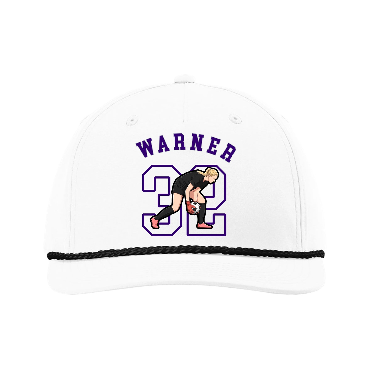 Five-Panel Classic Rope Cap — Shirsey Arch in White