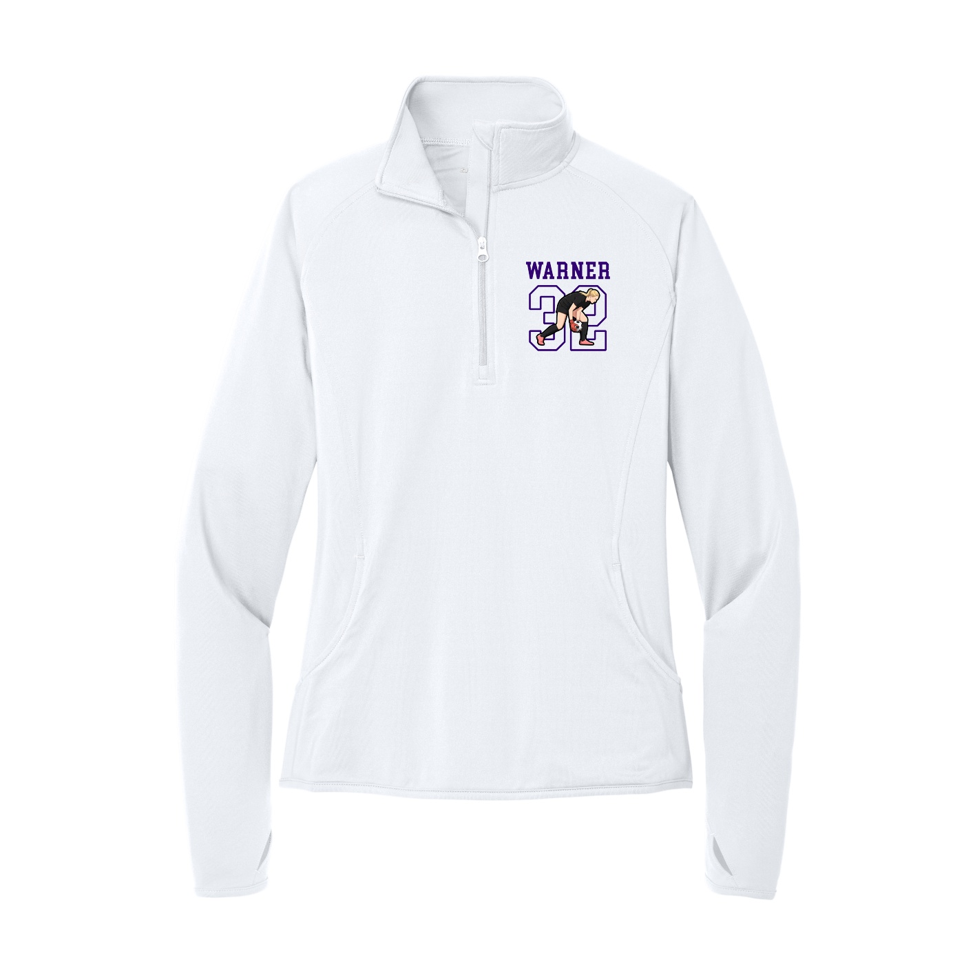 Women's Q-Zip Pullover — Shirsey in White