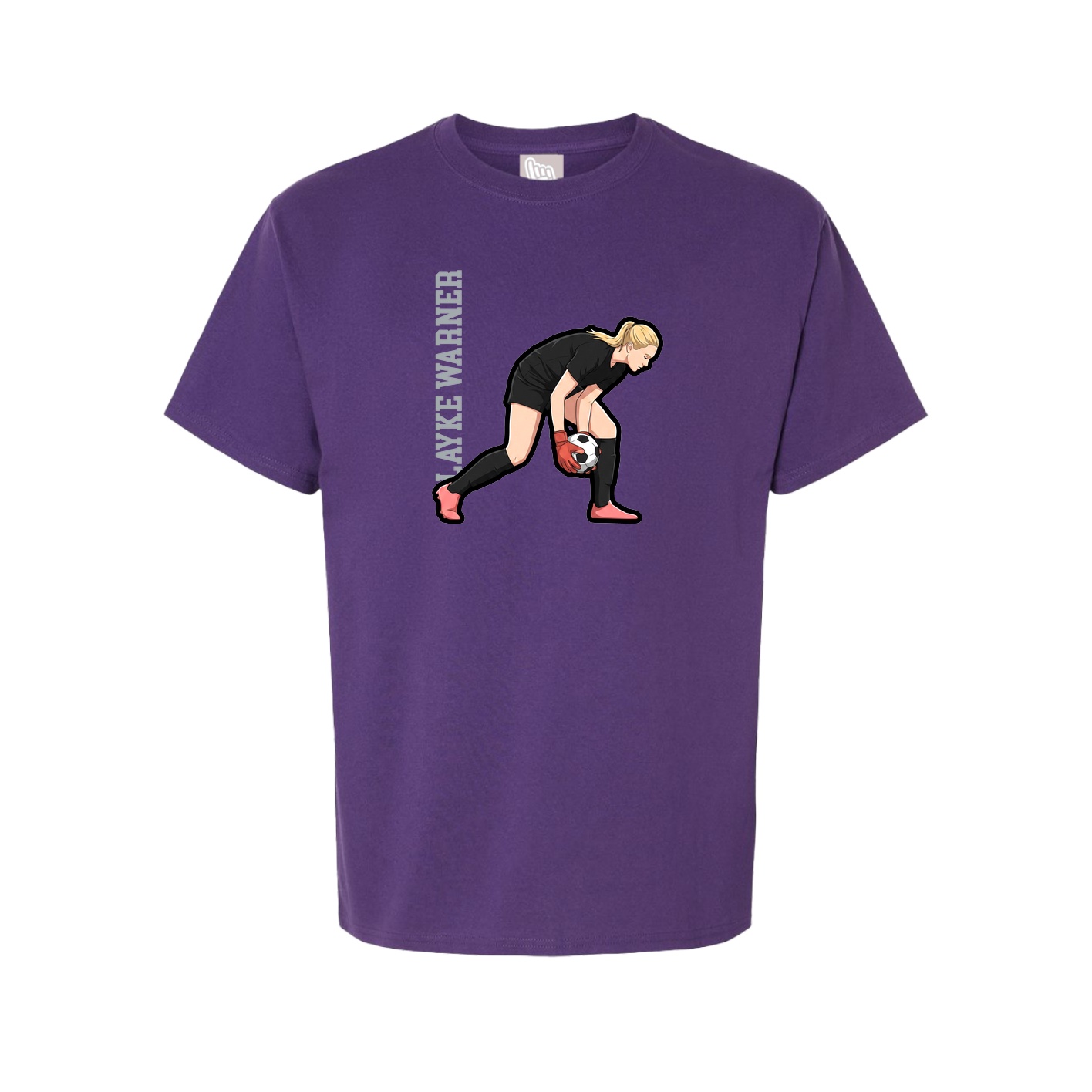 Youth Tee — Name Vertical in Purple