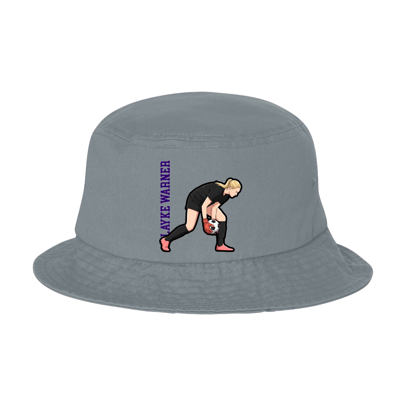 Bucket Cap — Name Vertical in Grey