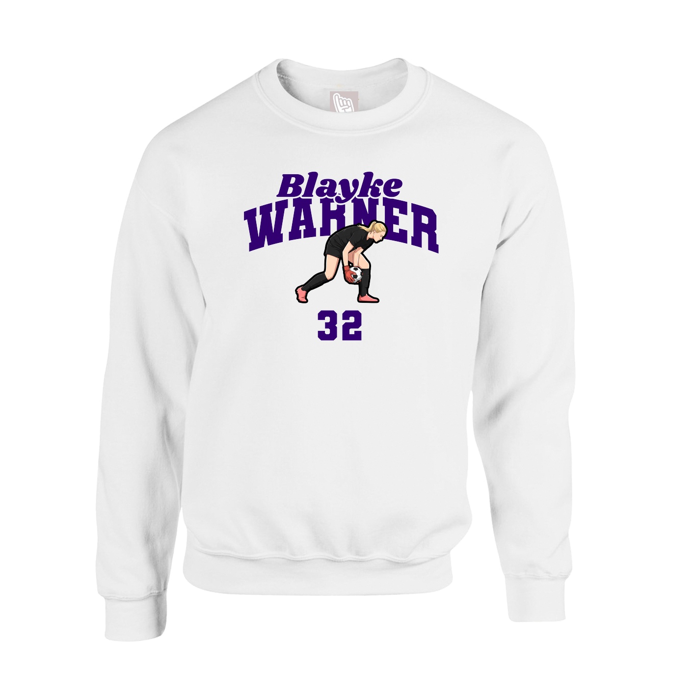 Fleece Crew — Signature Arch in White