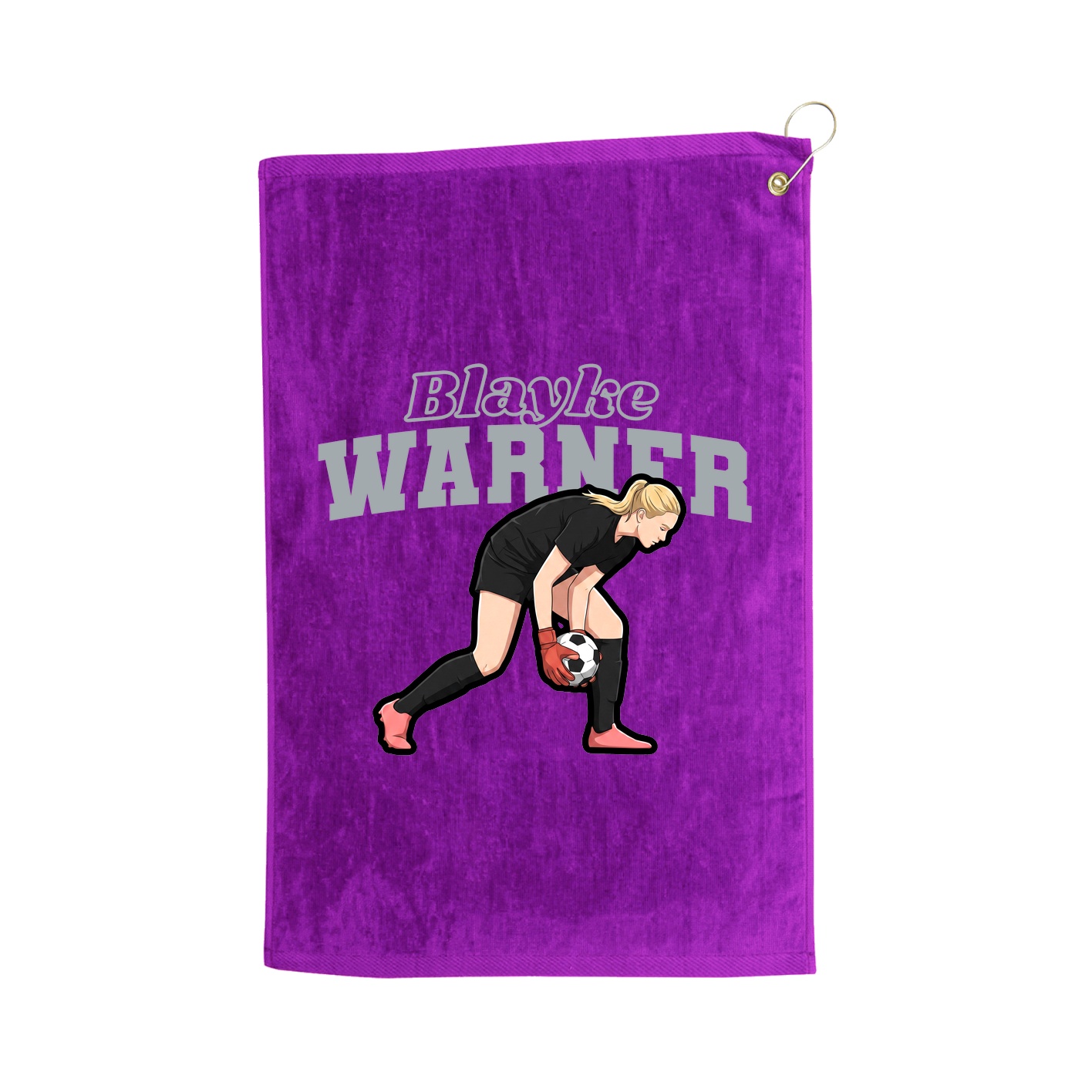 Golf Towel — Name Arch in Purple