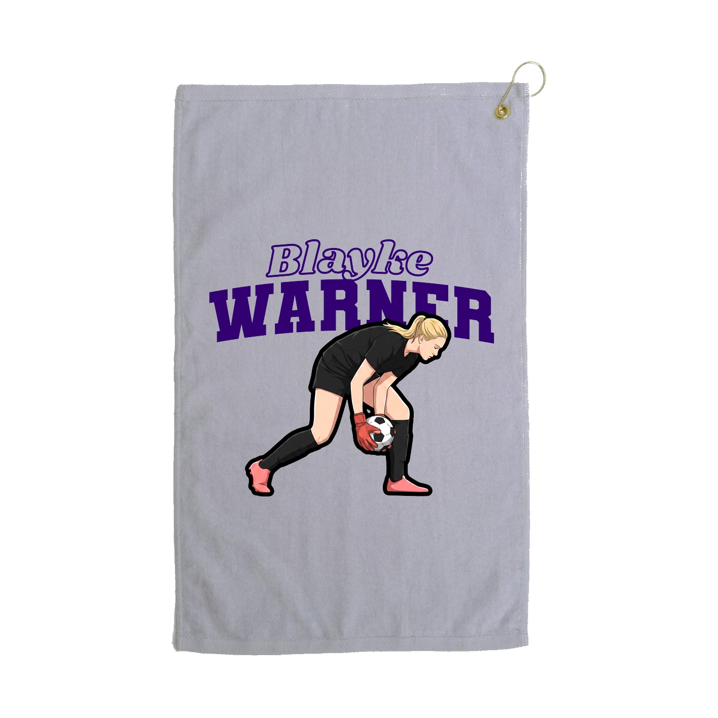 Golf Towel — Name Arch in Grey
