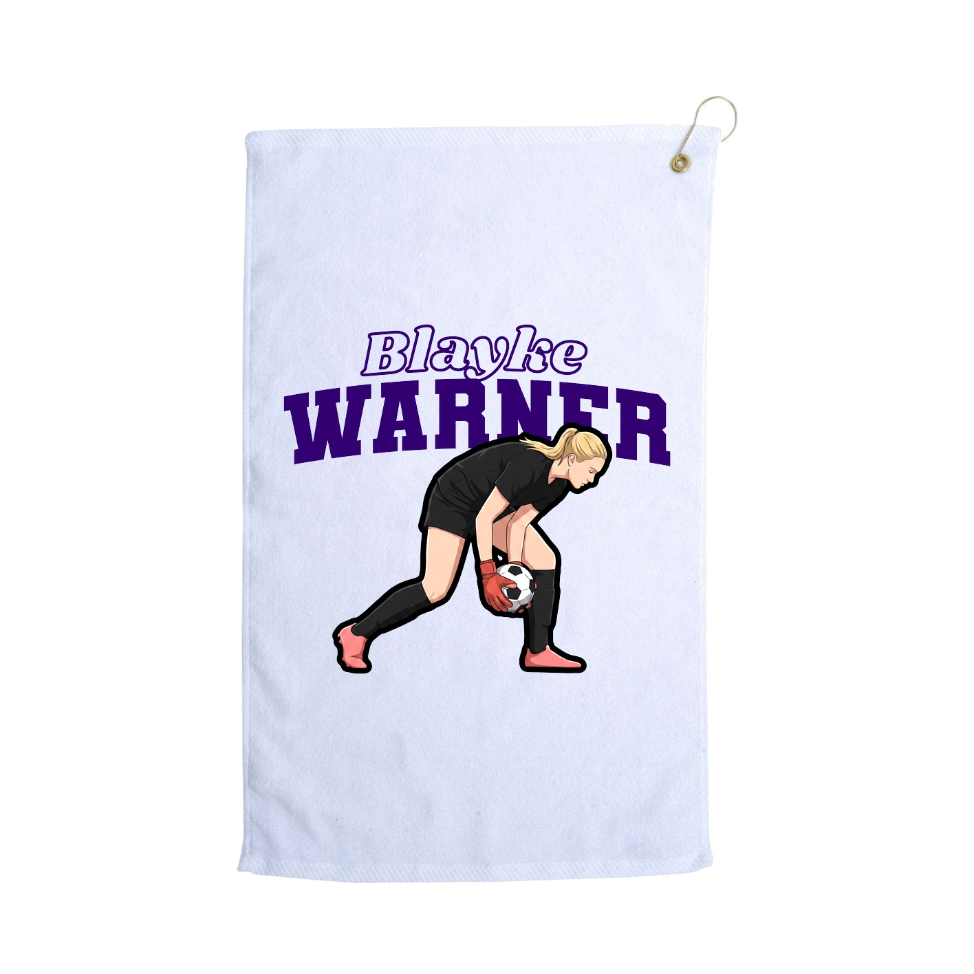 Golf Towel — Name Arch in White