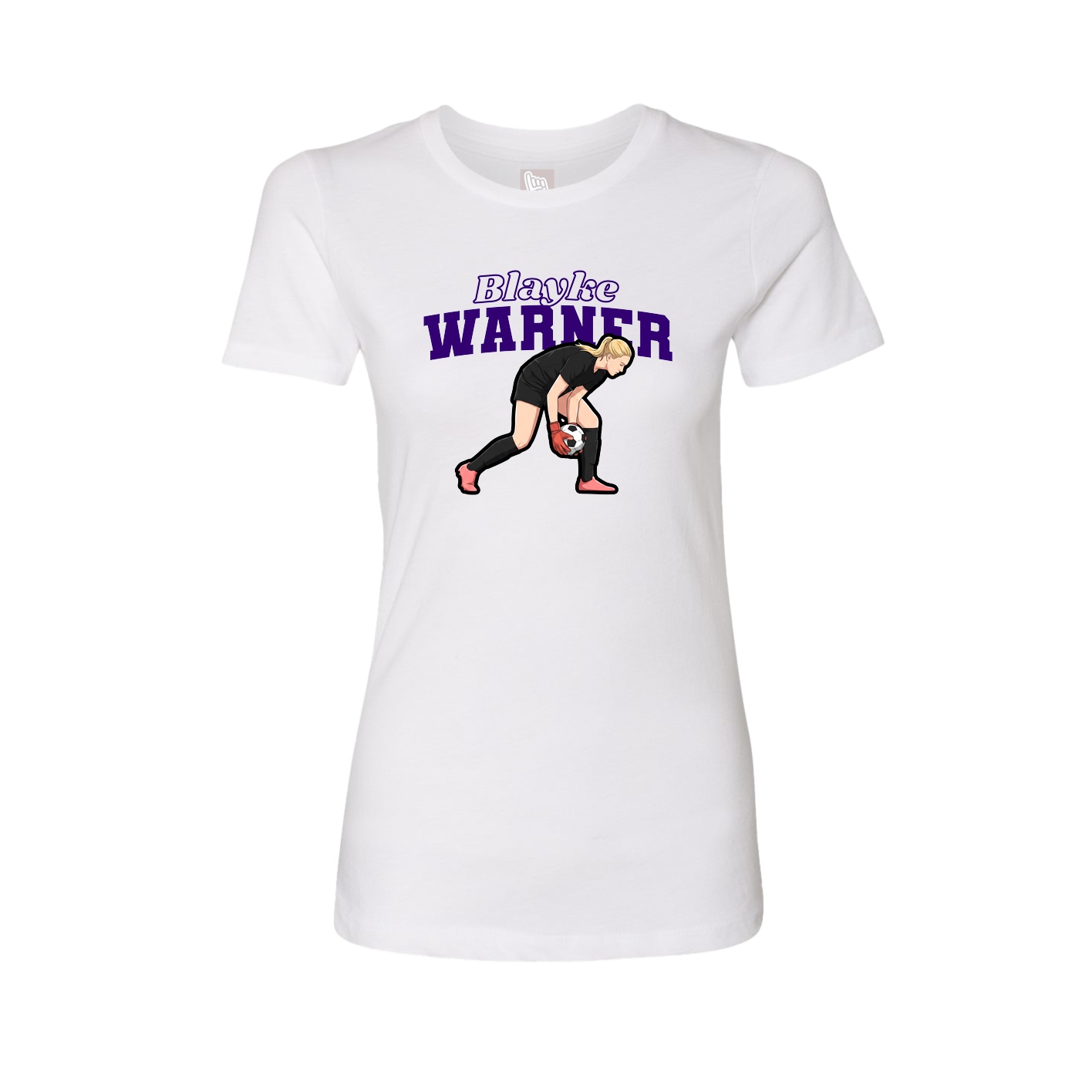 Womens Tee — Name Arch in White